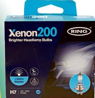 Ring Xenon 200 H7 Headlight Bulbs – +200% Brighter, 3700K, Pair (RX2077)
