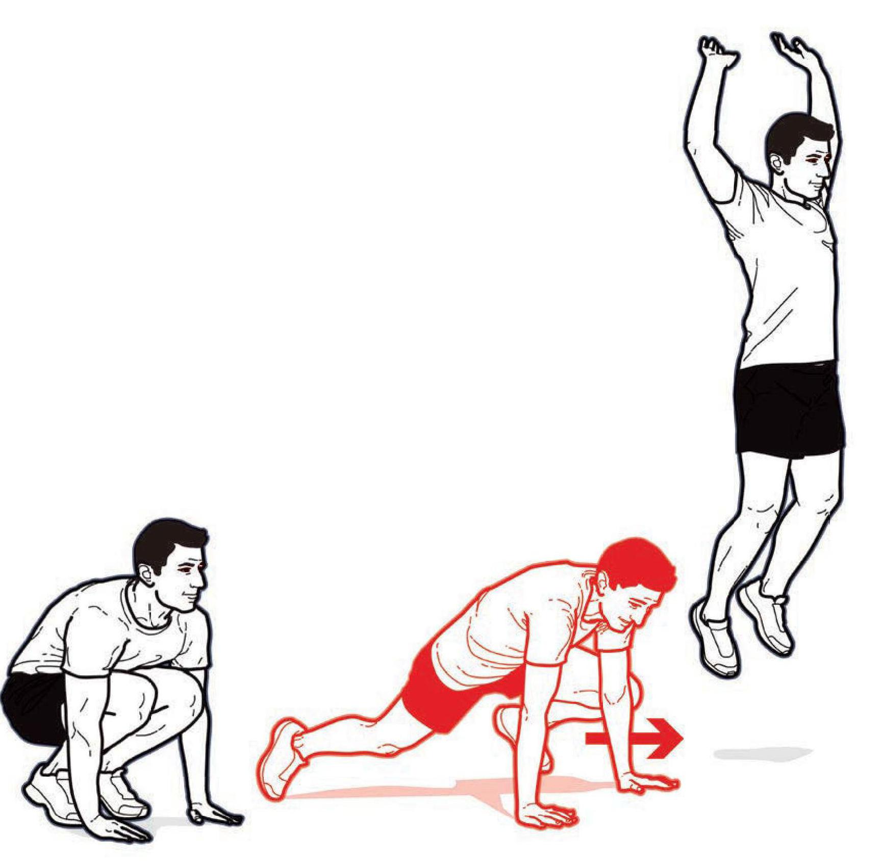 Burpee Exercise Diagram 740x740